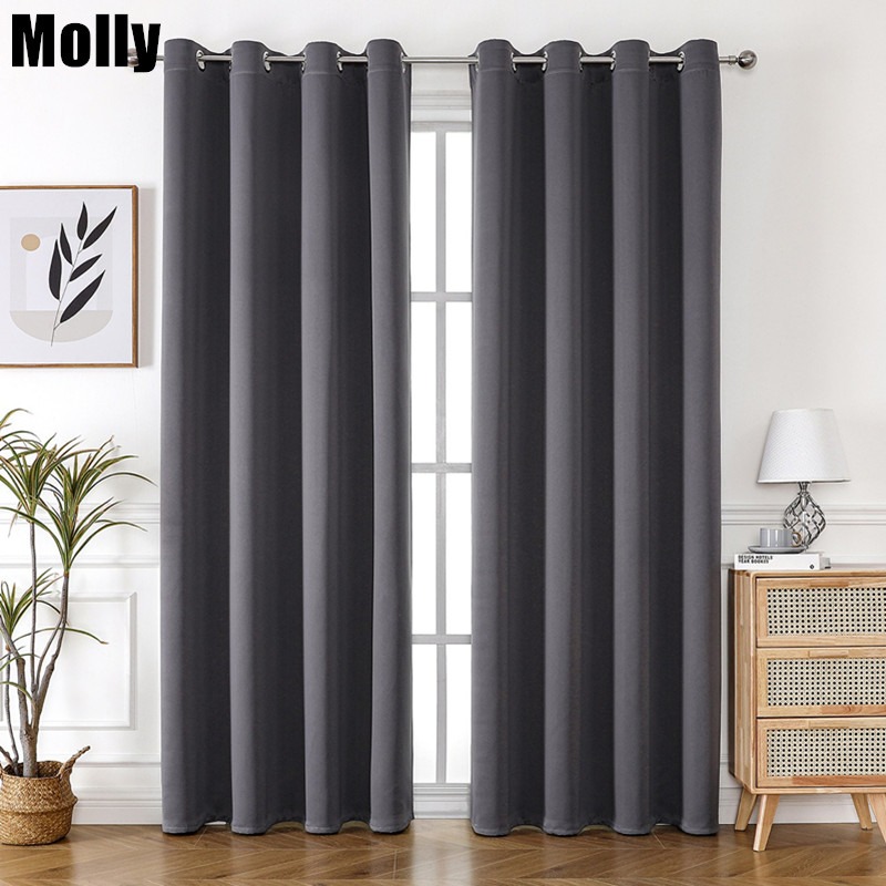 Blackout Curtains - One Pane Light-Blocking Solid Color Curtain