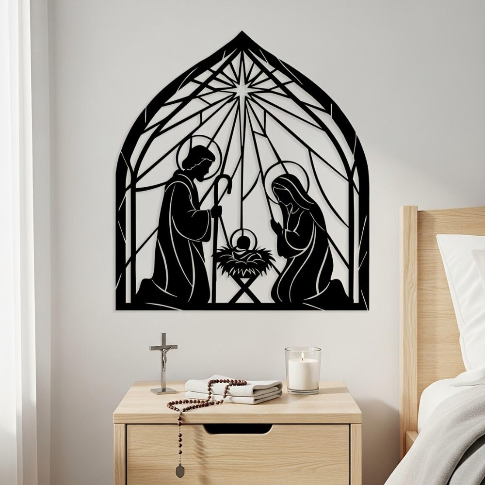 Home Decor Wall Art - CIFBUY Religious Jesus Nativity Metal Wall