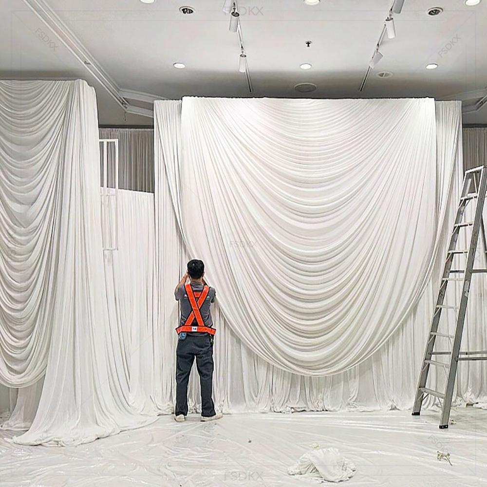 Home Decor Curtains - FSDKX Cheap White Ice Silk Cloth