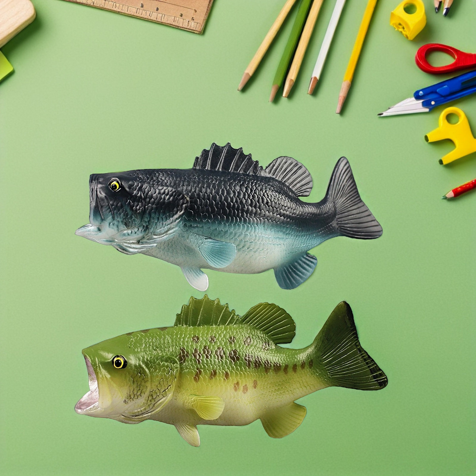 Home Decor Simulator - 2Pcs Bass Fish Large Mouth Simulated
