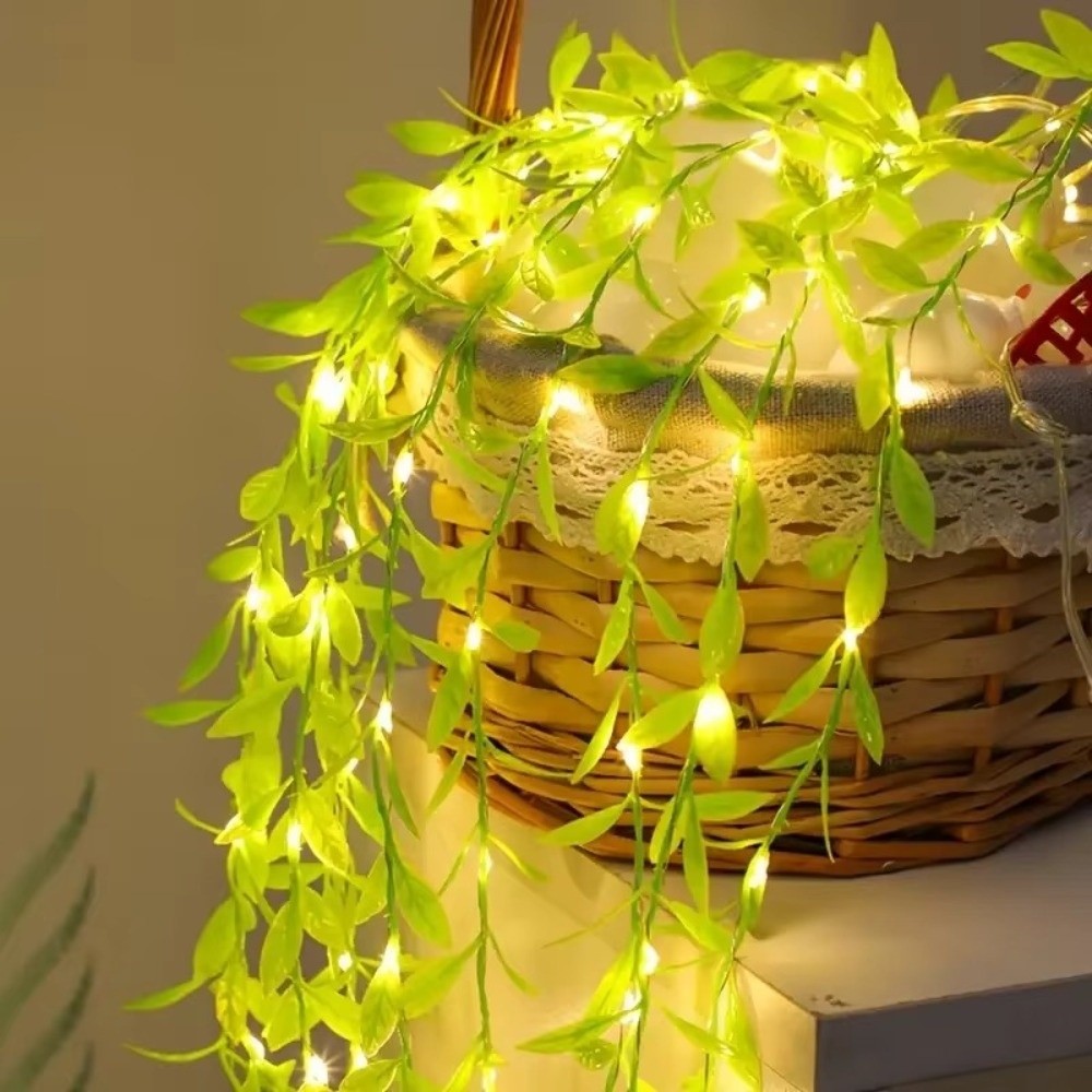 Home Decor Curtains - 2/5M 20Light Willow Leaf String Lights
