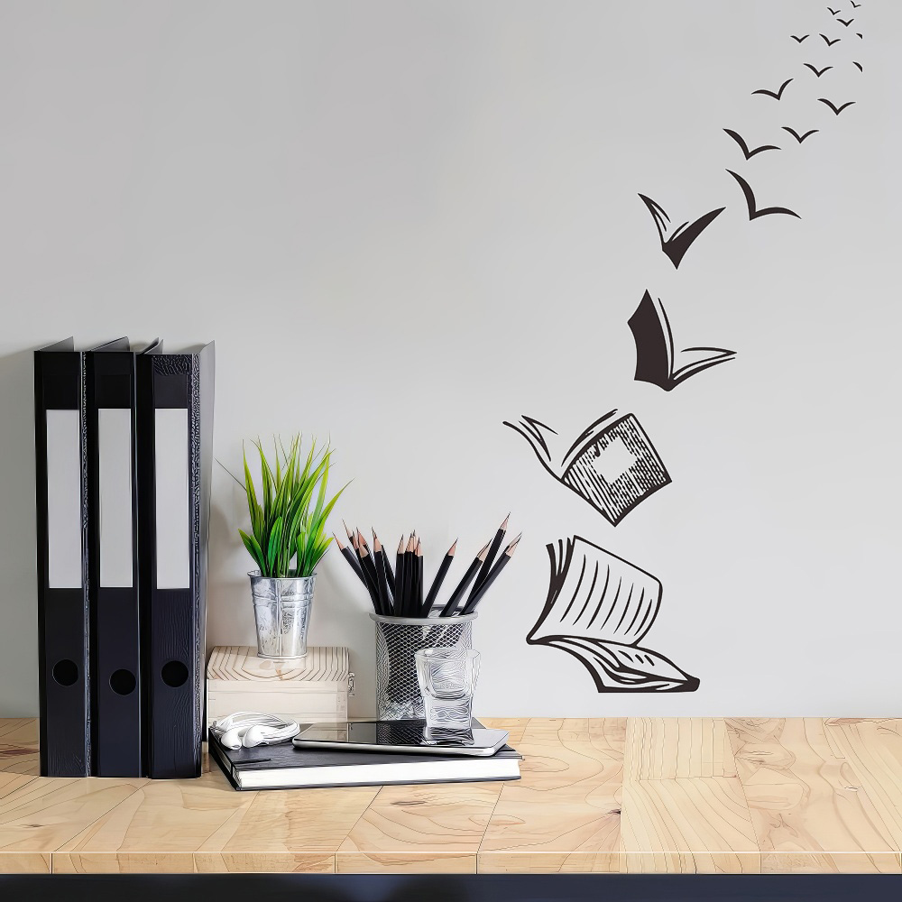 Home Decor Vinyl Flooring - 1PCS books textbooks thought bedroom living