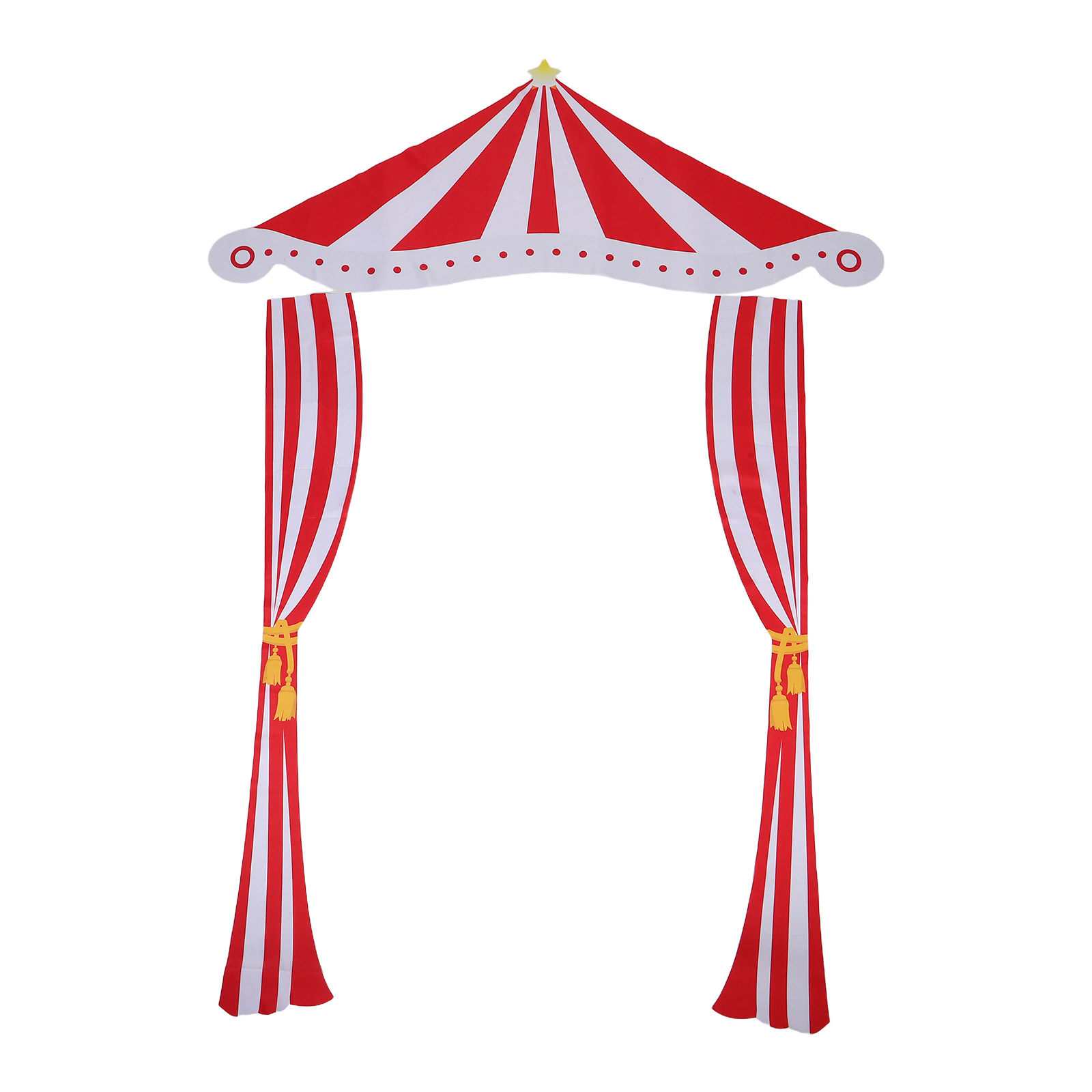 Home Decor Curtains - Carnival Theme Backdrop Red White Striped