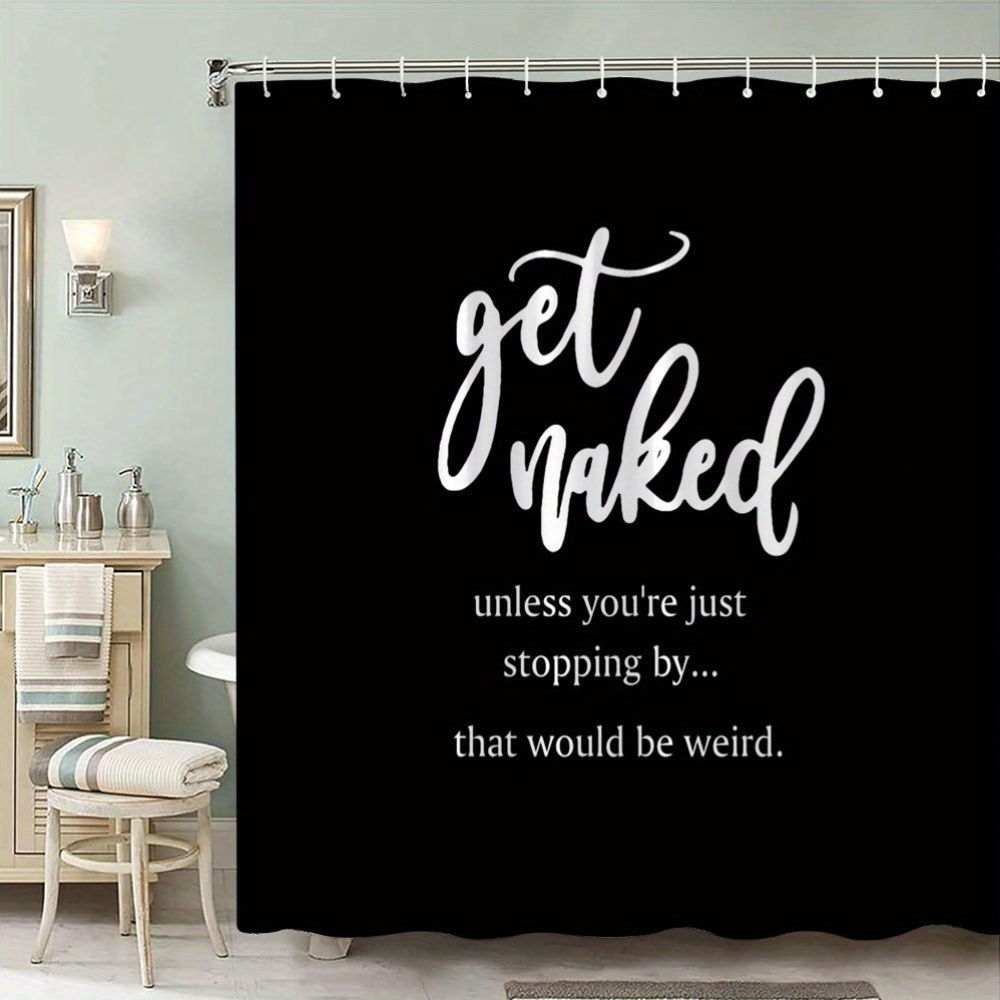 Home Decor Quotes Ideas - Funny Quote Shower Curtain Novelty Black