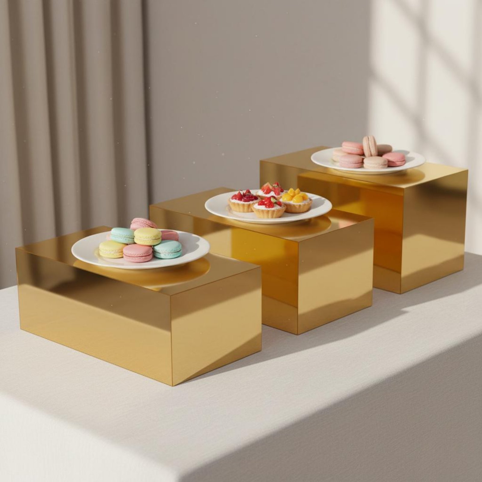 3 Pieces Gold Acrylic Display  - Home Decor Design 评论和价格