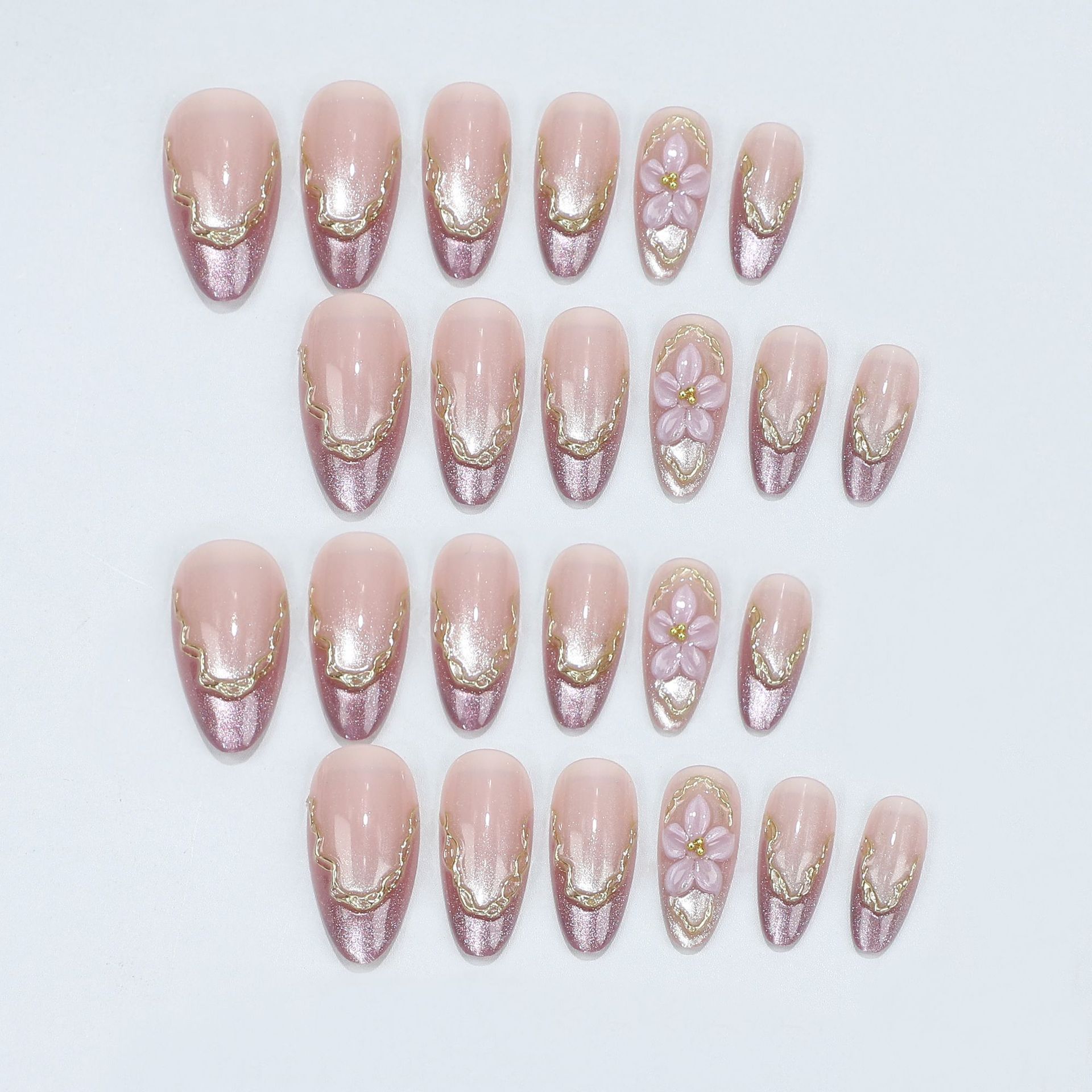 3D Flowers Fake Nails with Glo - Pressed Flower Frame 评论和价格