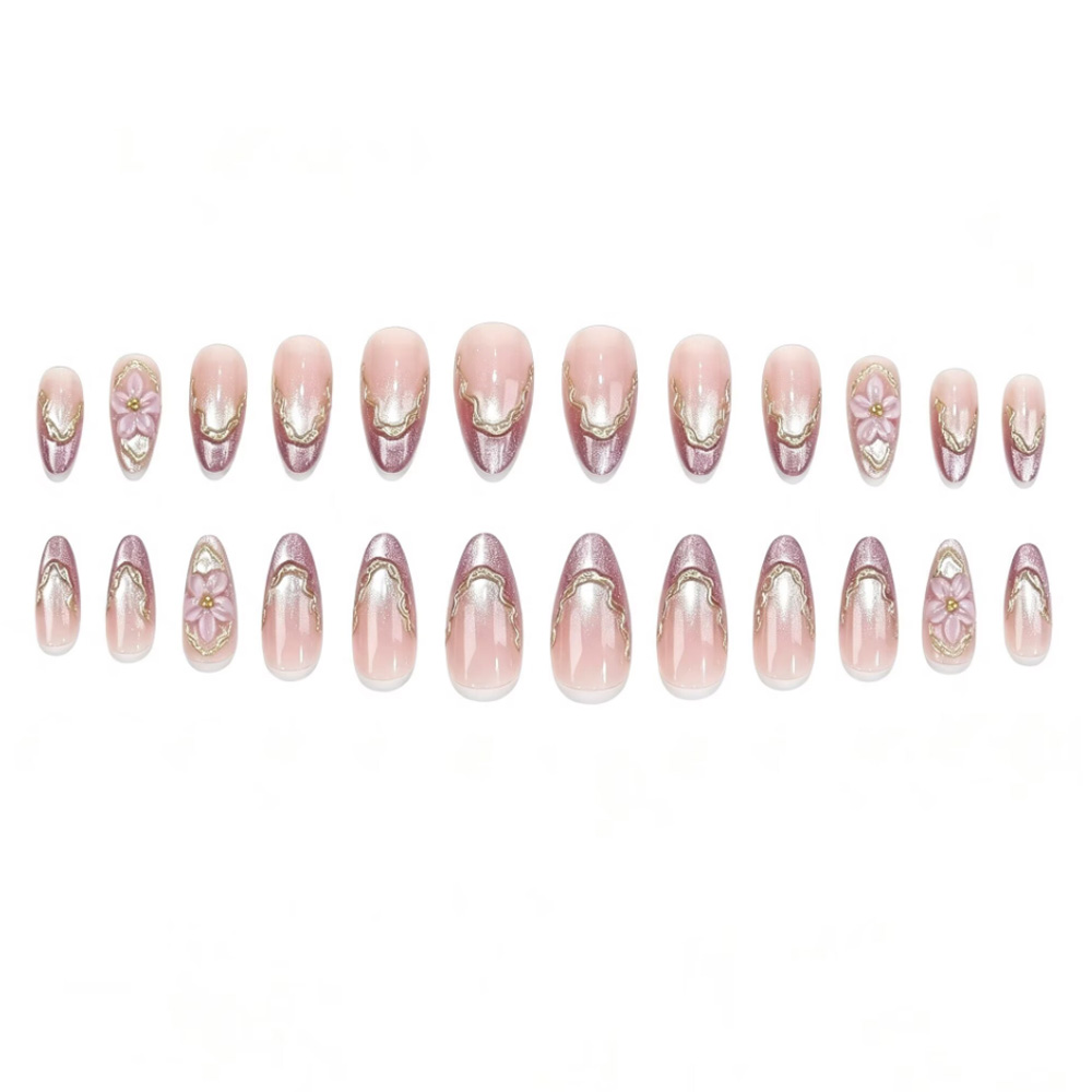 3D Flowers Fake Nails with Glo - Pressed Flower Frame 评论和价格