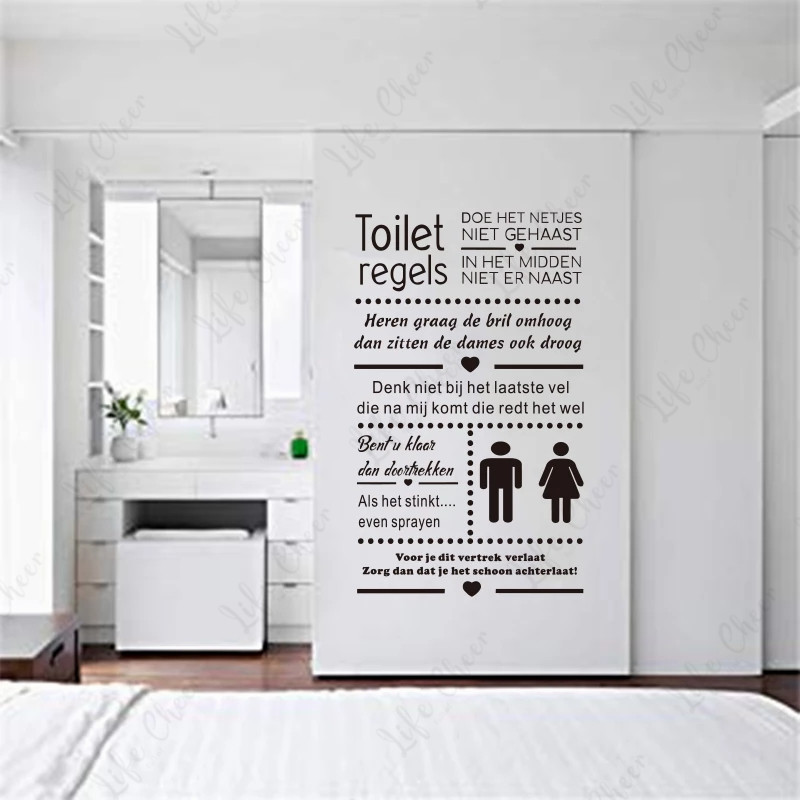 Family Toilet Rules Stickers A - Home Decor Vinyl Flooring 评论和价格