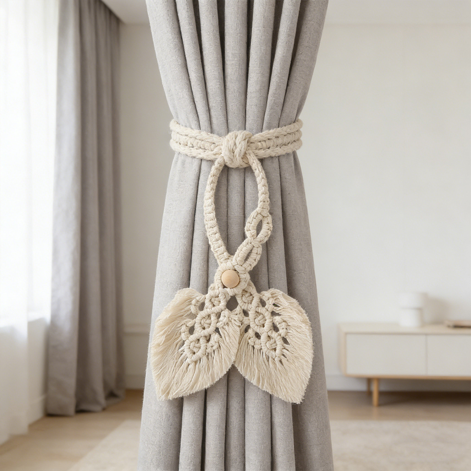 1Pcs Chic Bohemian Curtain Tie - Home Decor Curtains 评论和价格