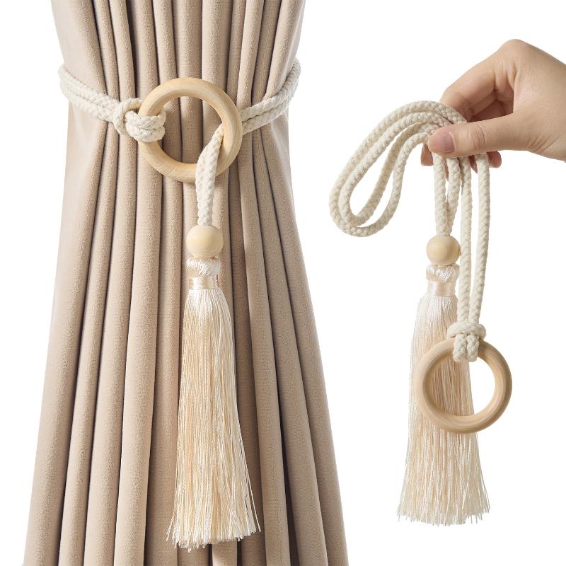 Curtain Tie Bohemian Chic Adju - Home Decor Curtains 评论和价格