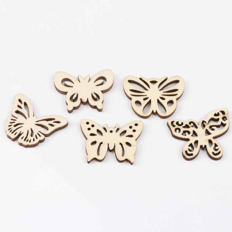 Natual Butterfly Pattern Woode - Home Decor Scrap 评论和价格