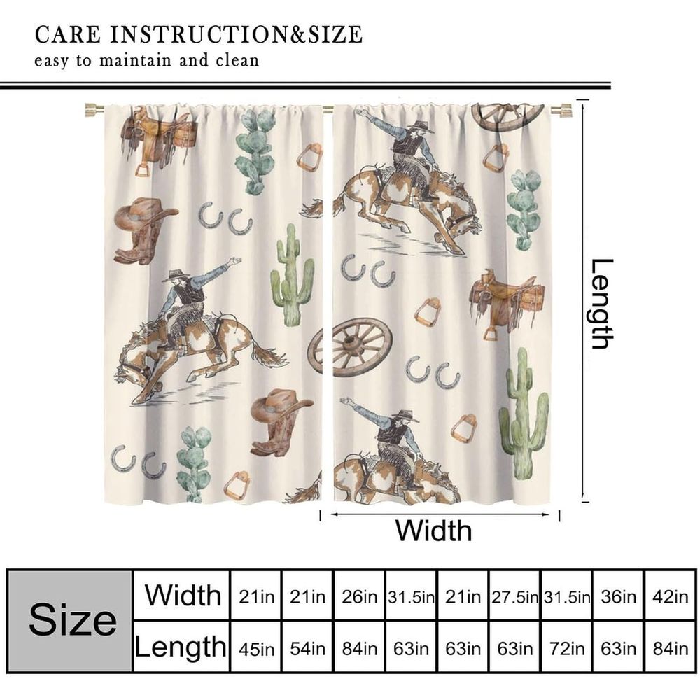 Cowboy Themed Blackout Curtain - Blackout Curtains 评论和价格