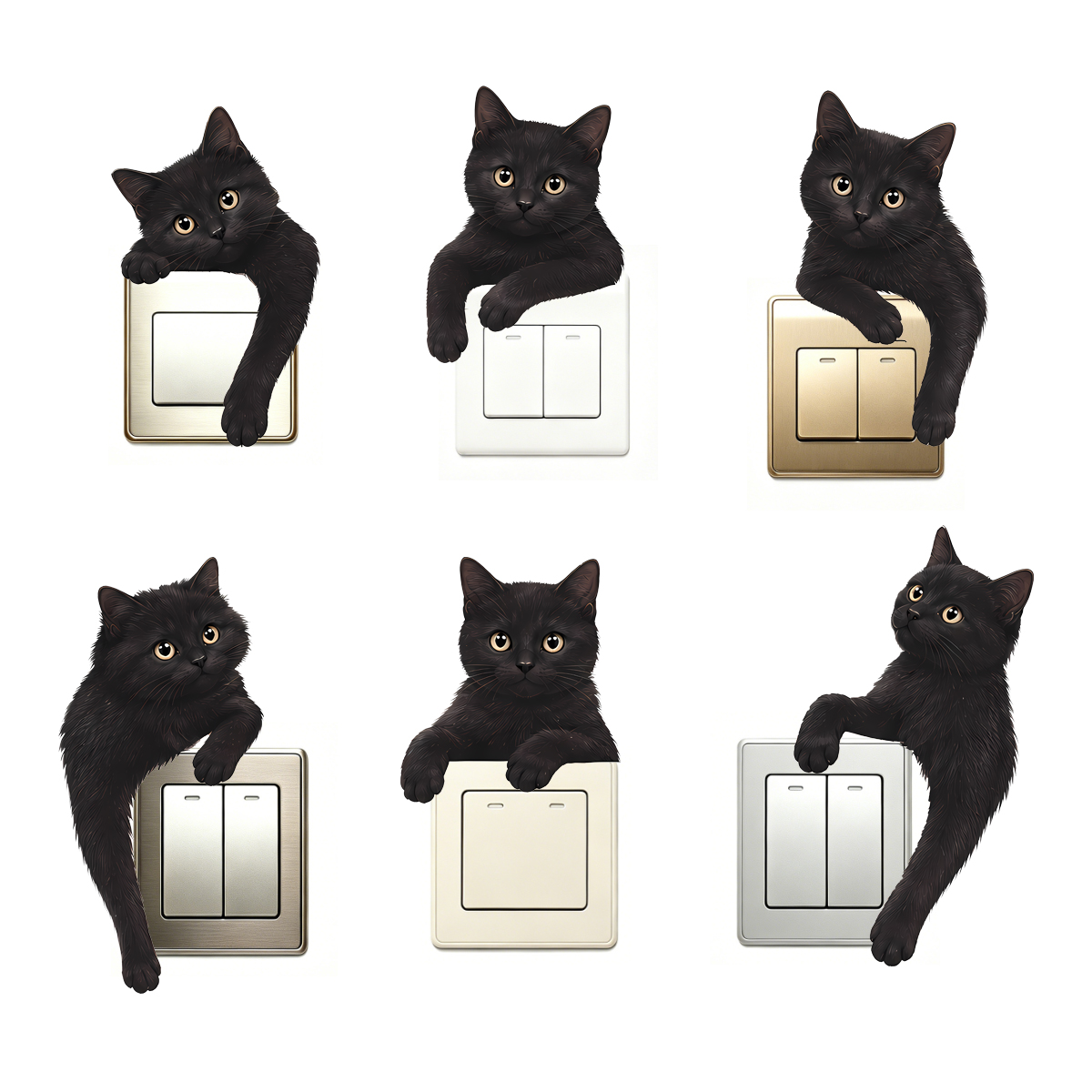 Cute Black Cat Light Switch Wa - Home Decor Outlet 评论和价格