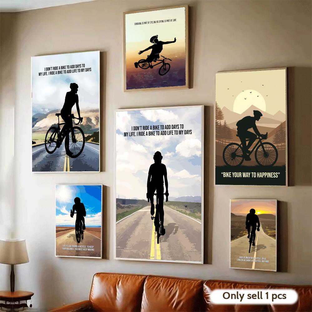 Cycling Motivation Quote Art P - Home Decor Quotes Ideas 评论和价格