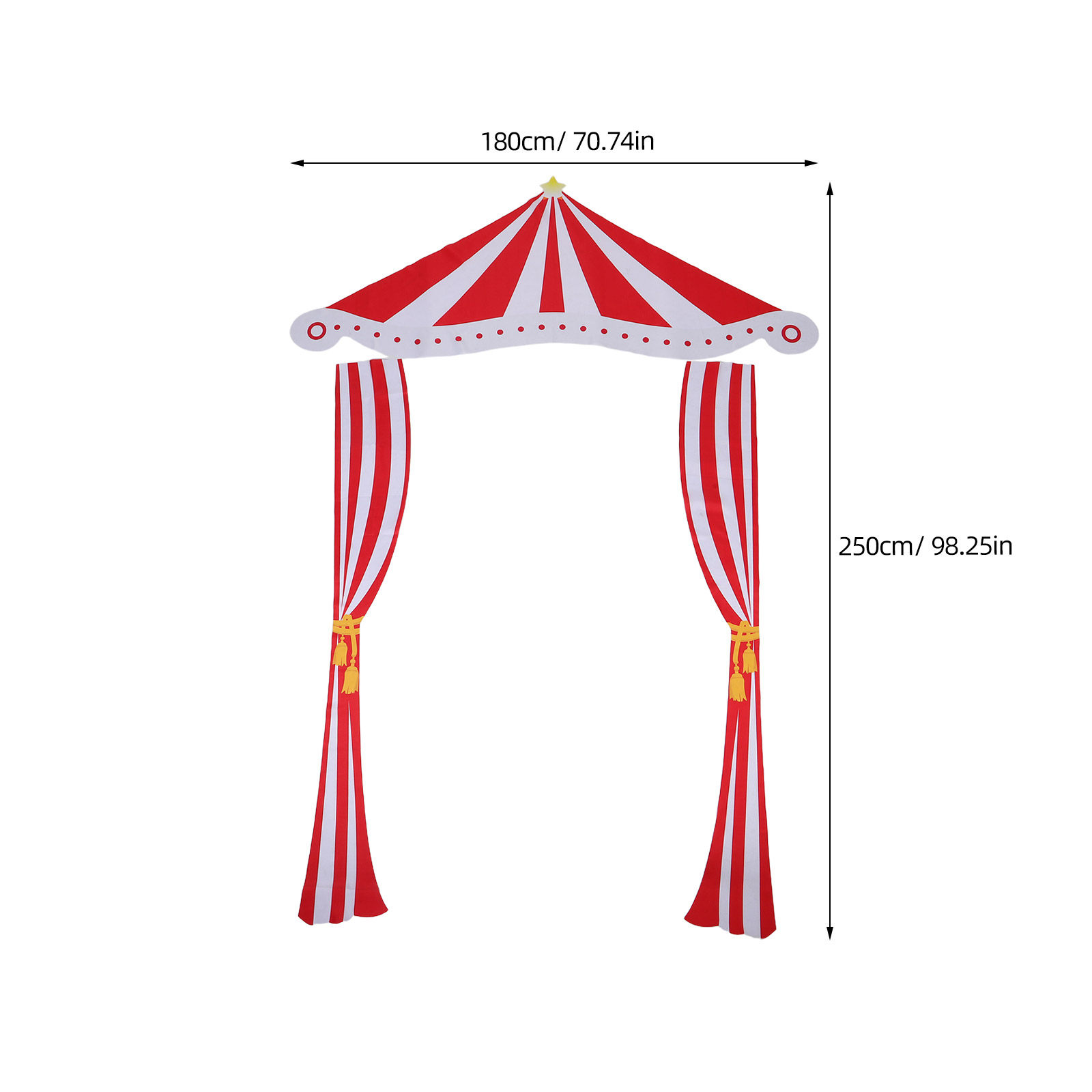 Carnival Theme Backdrop Red Wh - Home Decor Curtains 评论和价格
