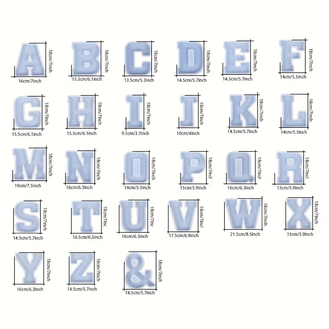 7-Inch Large Letter Resin Mold - Home Decor Logo 评论和价格