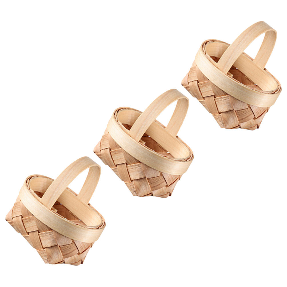 3Pcs Mini Woven Basket Handmad - Home Decor Rattan 评论和价格
