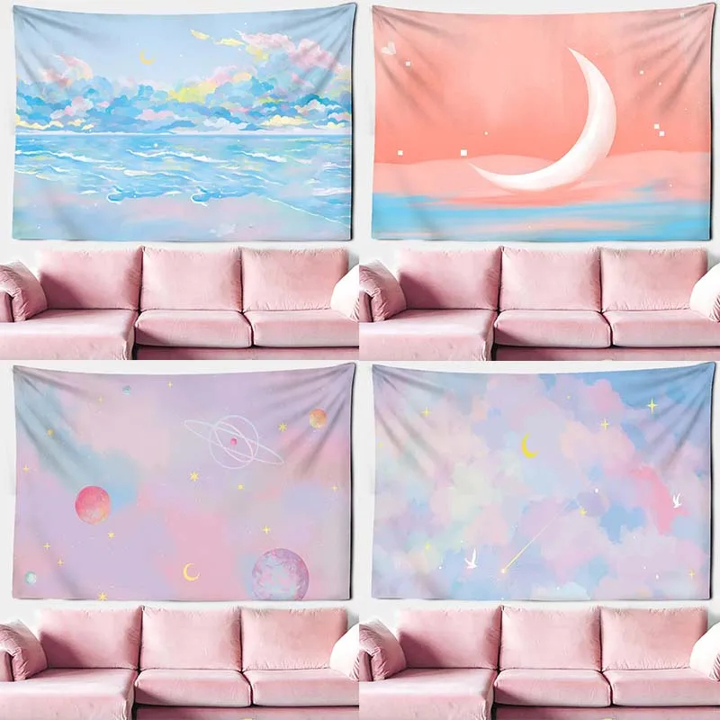 VIKAMA Pink Bohemian Cloud Moo - Home Decor Wall Art 评论和价格