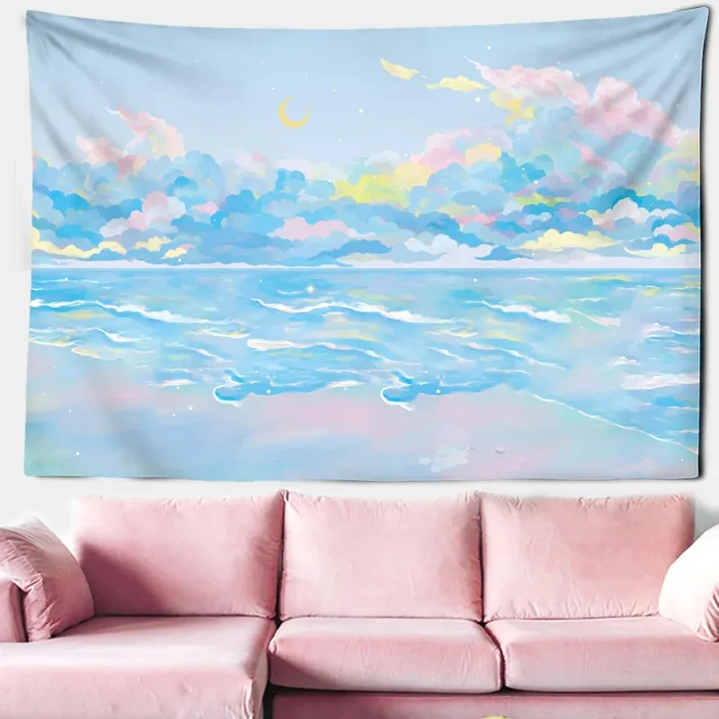 VIKAMA Pink Bohemian Cloud Moo - Home Decor Wall Art 评论和价格
