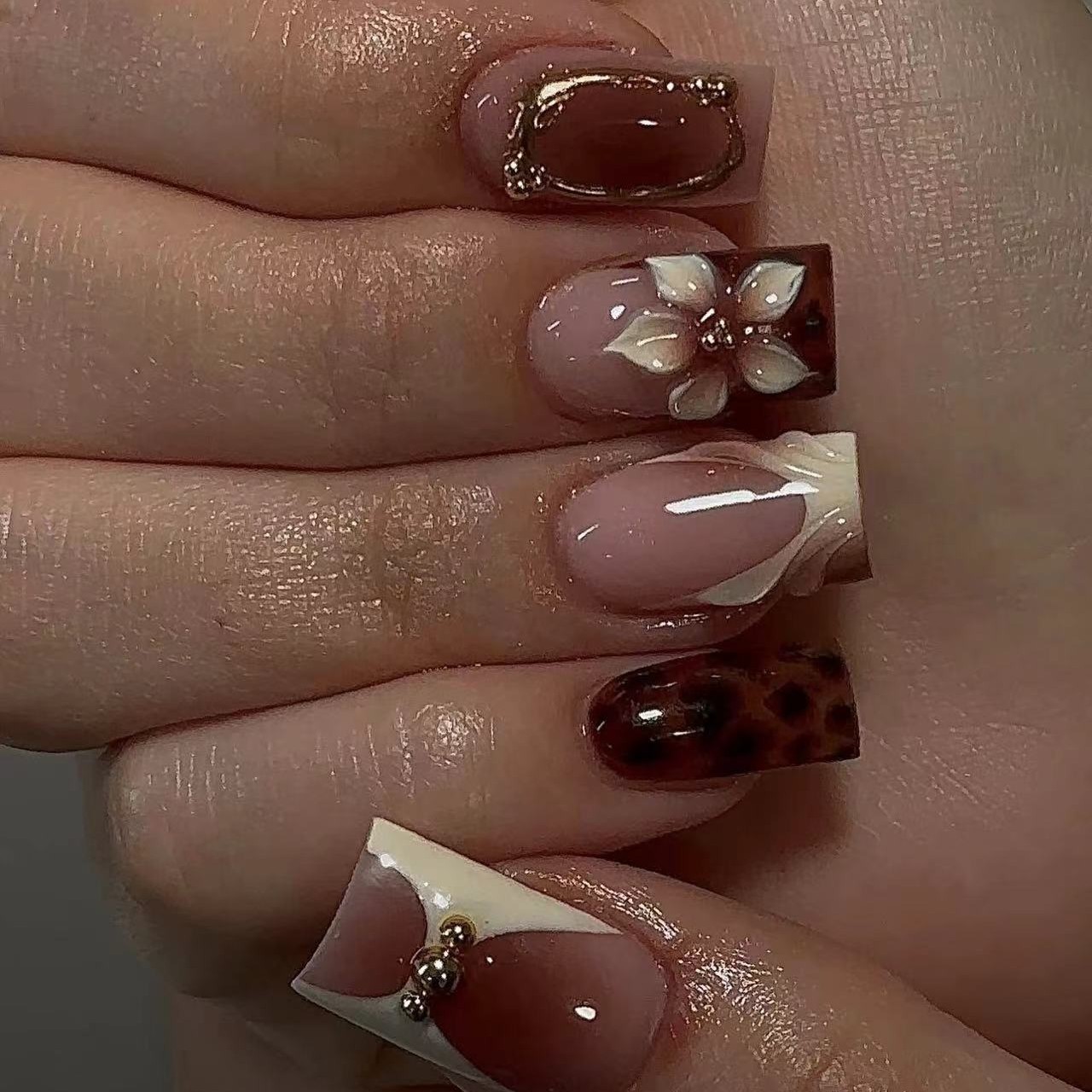 Short square fake nails for wo - Pressed Flower Frame 评论和价格