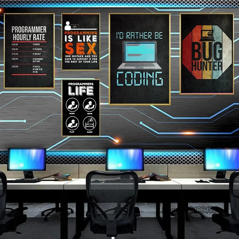 Gaming Zone Hacker Code Poster - Home Decor Quotes Ideas 评论和价格