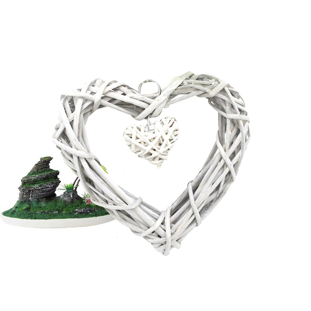 Rustic Love Heart Hanging Craf - Home Decor Rattan 评论和价格